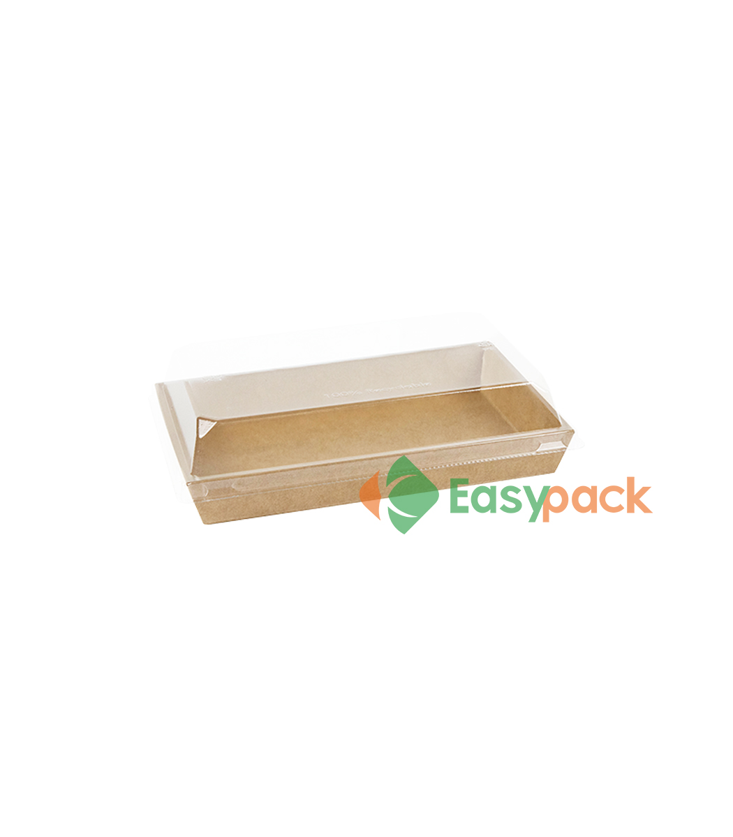 Kraft Paper Sushi Tray with PET Lid - Buy Sushi Paper Box, Kraft