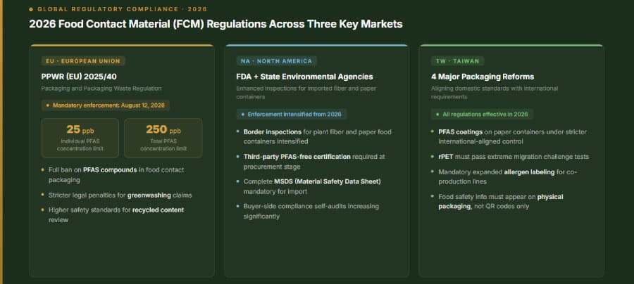 2026 PPWR & PFAS Compliance for Food Packaging Buyers: EU Enforcement Dates and North American Requirements