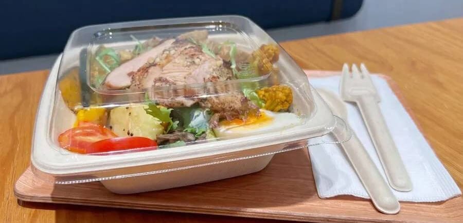 High-Capacity Square Sugarcane Bagasse Salad Box