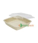 Square Bagasse Takeout Container 33 oz