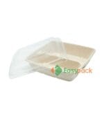 Square 2-Compartment Bagasse Container 33 oz