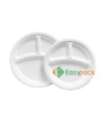 9 Inch 3-Compartment Bagasse Round Plate