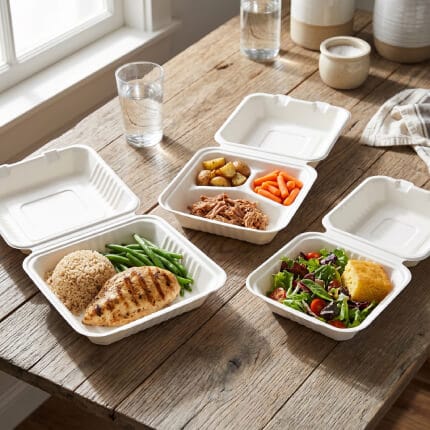 Sugarcane Bagasse Clamshell Containers