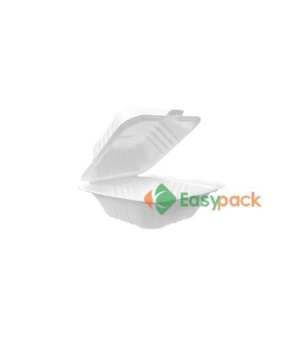 6 Inch Bagasse Clamshell Hamburger Box