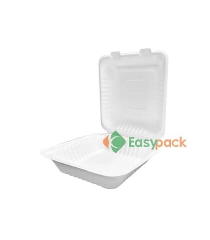 8 Inch Bagasse Clamshell Container