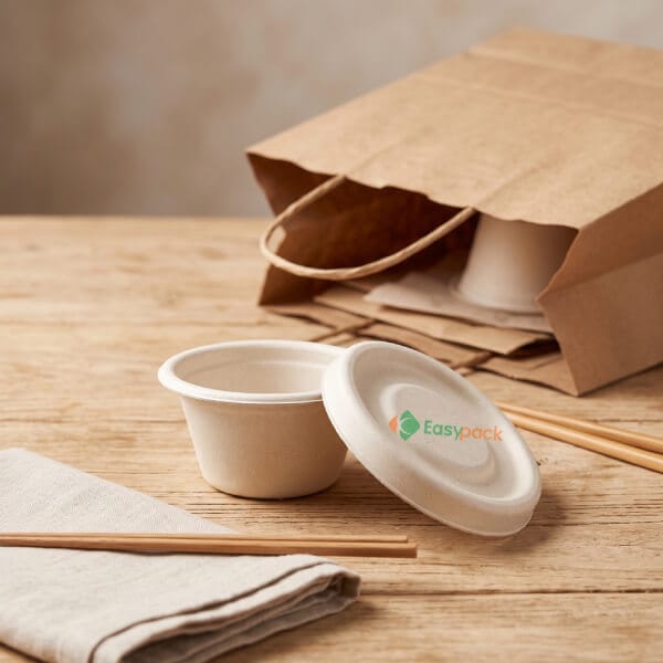 外送與外帶訂單用甘蔗渣植纖醬料杯