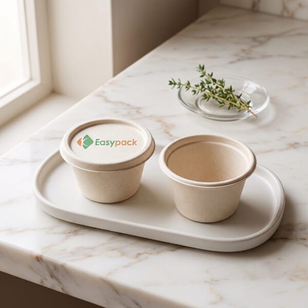 Bagasse Sauce Cups For Condiment Stations and Dine-In Service