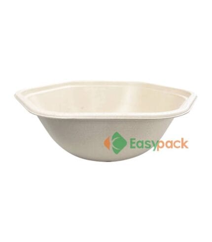 Hexagonal Bagasse Salad Bowl 1000ml