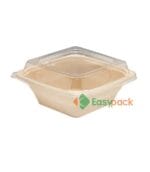 High-Capacity Square Bagasse Salad Box 32 oz