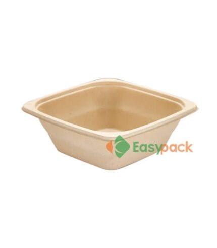 High-Capacity Square Bagasse Salad Box 32 oz