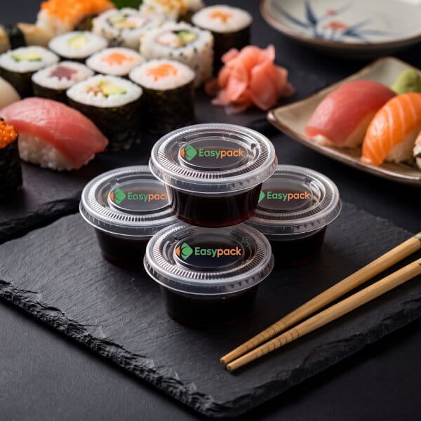 Plastic Dipping Sauce Cups For Sushi and Asian Cuisine Service