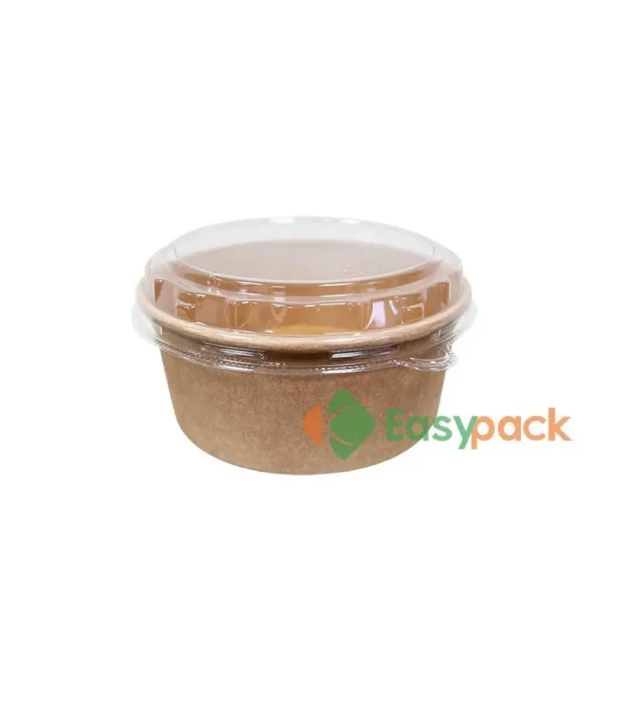 Kraft Paper Bowl with Lid 750ml (24oz) | 750cc Paper Bowl Wholesale ...