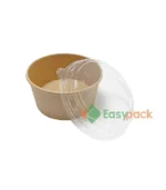 Round Kraft Paper Bowl with Lid 1000ml (32oz)