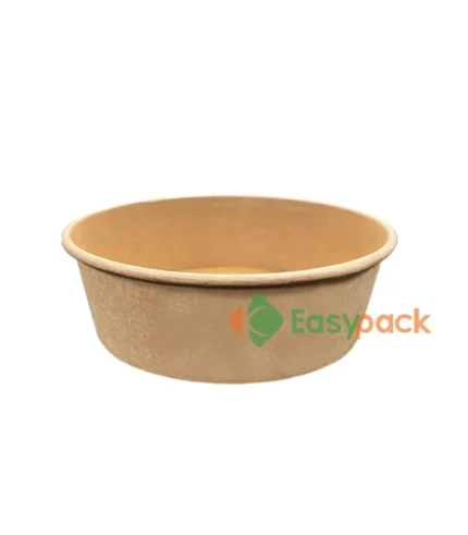 Round Wide-Rim Kraft Paper Bowl with Lid 750ml (24oz)