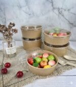 Round Kraft Paper Soup Bowl with Lid