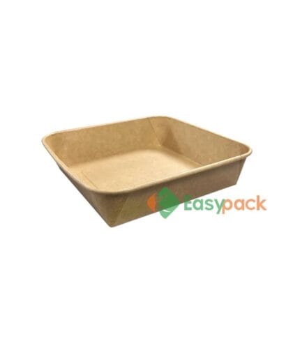 Square Kraft Paper Food Container 1380ml (46oz)