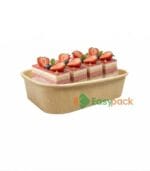 Rectangular Kraft Paper Takeout Container 500ml (16oz)