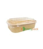 Rectangular Kraft Paper Takeout Container 500ml (16oz)