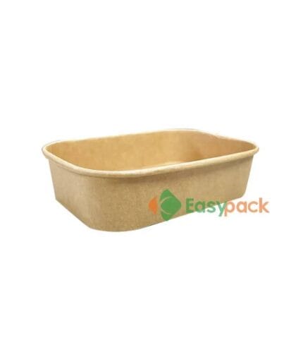 Rectangular Kraft Paper Takeout Container 500ml (16oz)