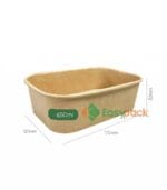 Rectangular Kraft Paper Takeout Container 650ml (22oz)