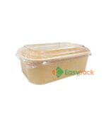 Rectangular Kraft Paper Takeout Container 650ml (22oz)