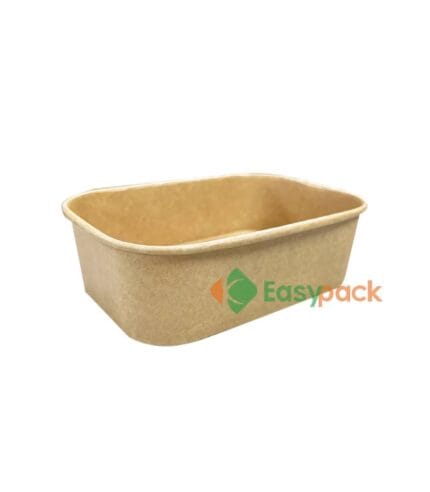 Rectangular Kraft Paper Takeout Container 650ml (22oz)