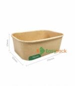 Rectangular Kraft Paper Takeout Container 750ml (24oz)