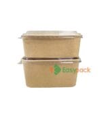 Rectangular Kraft Paper Takeout Container 1000ml (32oz)