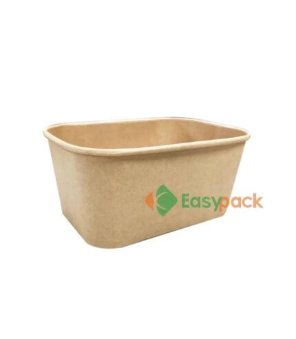 Rectangular Kraft Paper Takeout Container 1000ml (32oz)