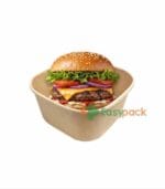 Square Kraft Paper Takeout Container 750ml (24oz)