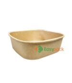 Square Kraft Paper Takeout Container 1000ml (32oz)