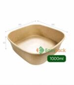 方形牛皮紙餐盒 1000ml/32oz