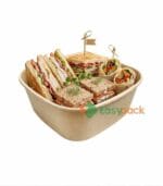 Square Kraft Paper Takeout Container 1300ml (42oz)