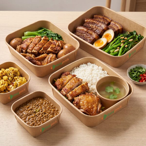 Kraft Paper Meal Boxes For Bento Delivery and Meal Prep Services