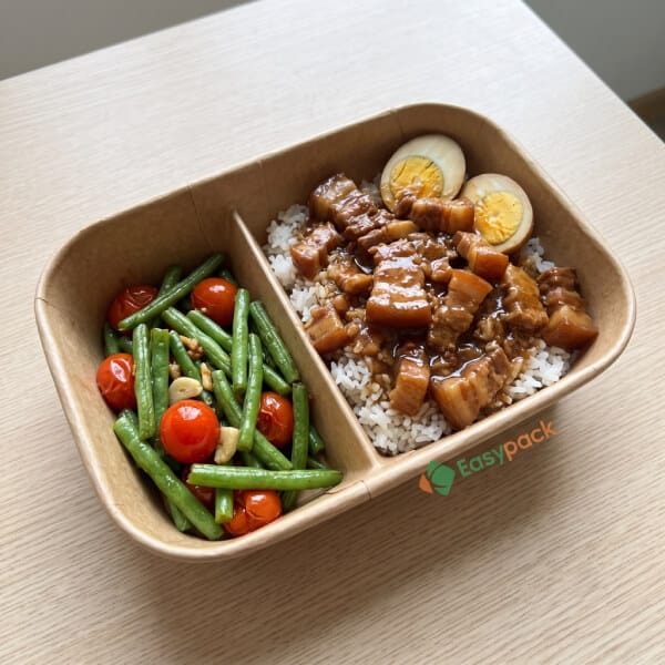 Kraft Paper Meal Boxes For Braised and Sauced Asian Mains