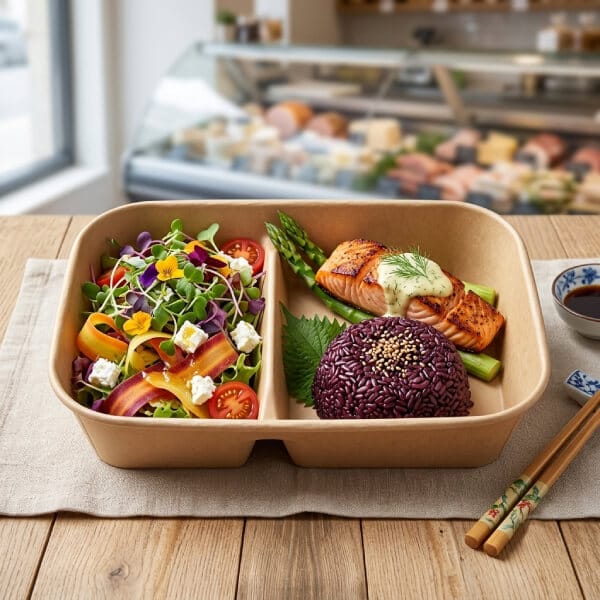 Kraft Paper Takeout Containers for Burgers and Fried Foods