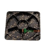 6-Compartment Square Plastic Catering Platter 15 inch