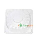 6-Compartment Square Plastic Catering Platter 15 inch