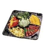 7-Compartment Square Plastic Catering Platter 18 inch