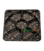7-Compartment Square Plastic Catering Platter 18 inch