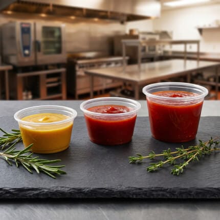 Plastic Dipping Sauce Cups & Bottles