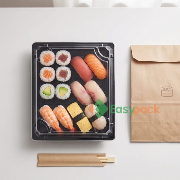 Clear Plastic Sushi Tray For Sushi Restaurant Takeout & Delivery
