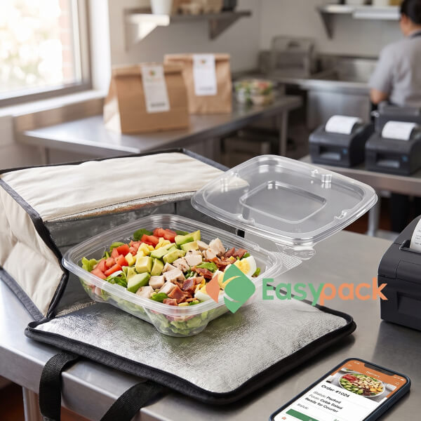 Tamper-Evident Plastic Container - Delivery Platform Orders