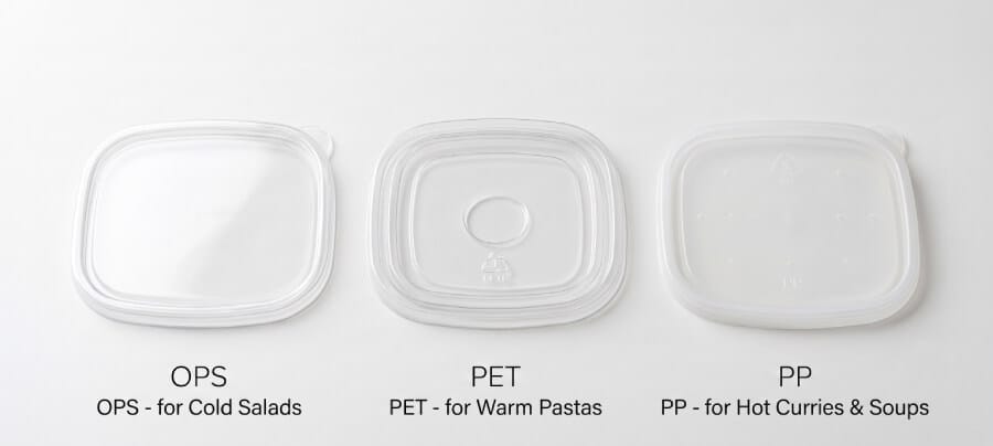 OPS、PET、PP 上蓋材質怎麼選？餐飲業者採購前必須確認的使用場景與限制